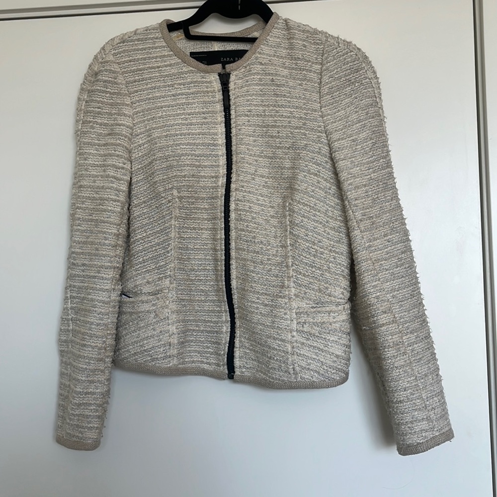 Zara boucle knit jacket